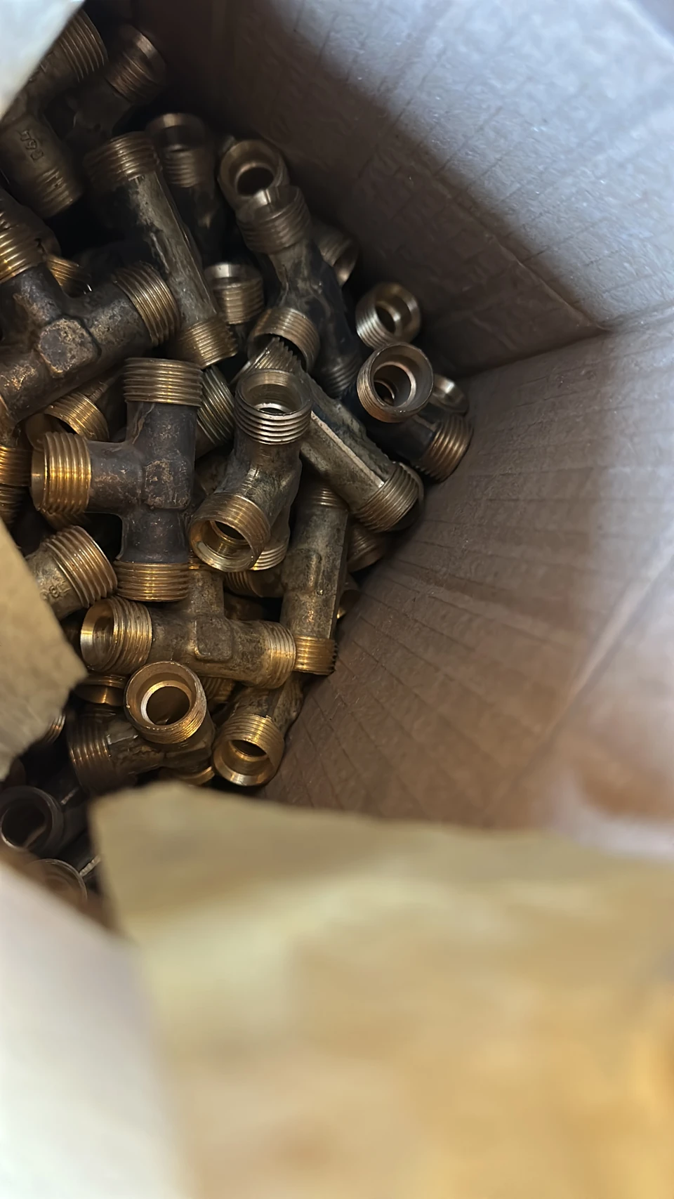 Client photograph of metal pipe fittings